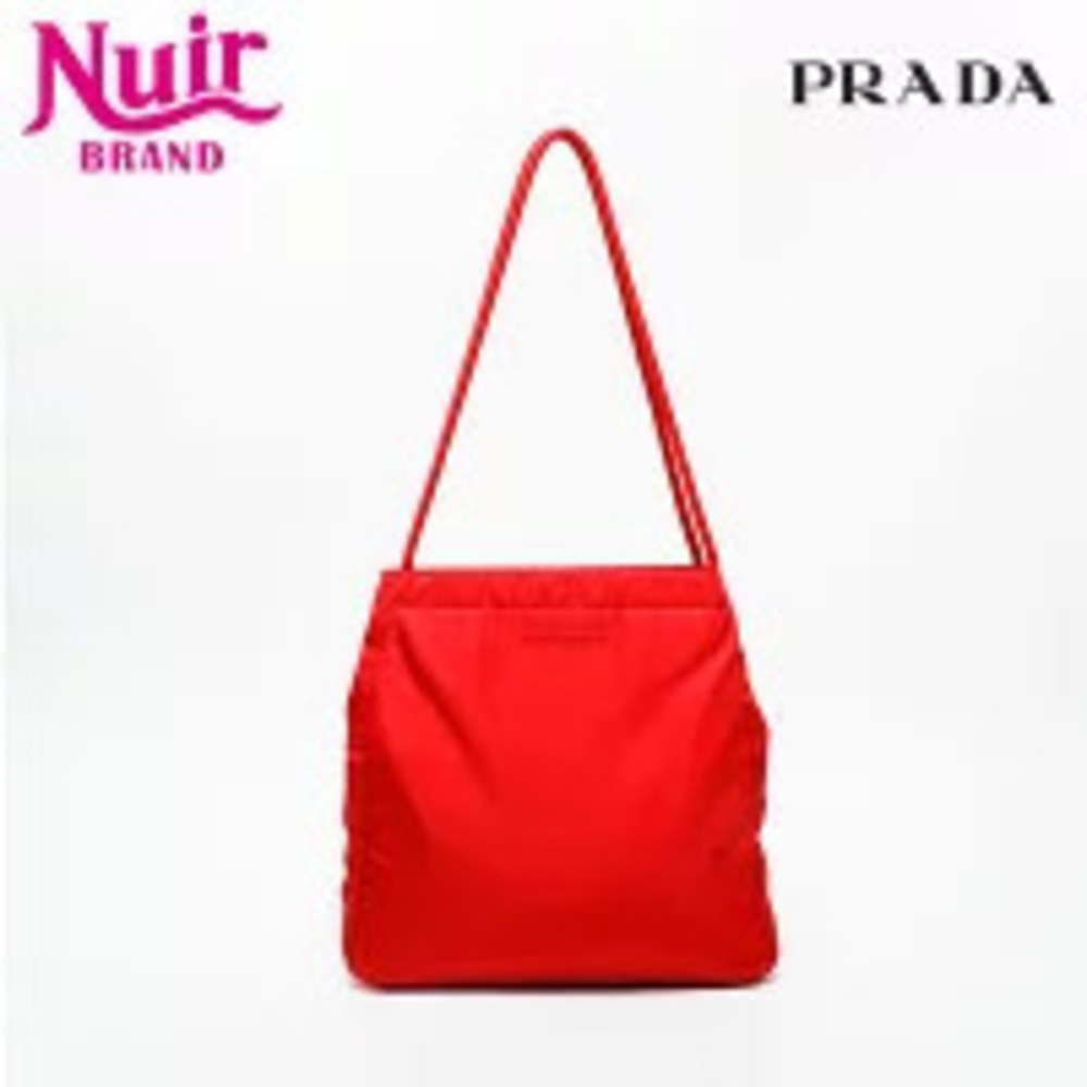 Prada Logo Shoulder Bag Red
